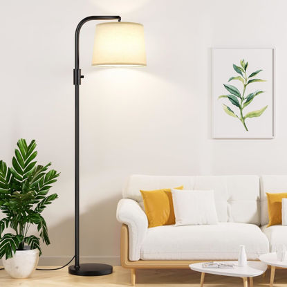 Picture of Ambimall 𝐅𝐮𝐥𝐥𝐲 𝐃𝐢𝐦𝐦𝐚𝐛𝐥𝐞 Floor Lamp - Floor Lamps 9W 𝐋𝐄𝐃 Light Bulb Included, Standing Lamps for Living Room with Adjust Head, Modern Standing Tall Light Rotary Switch for Office