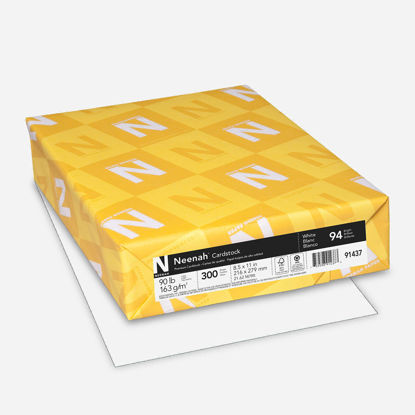 Picture of Neenah Index Cardstock, 8.5" x 11", 90 lb/163 gsm, White, Lightweight, 94 Brightness, 300 Sheets (91437)