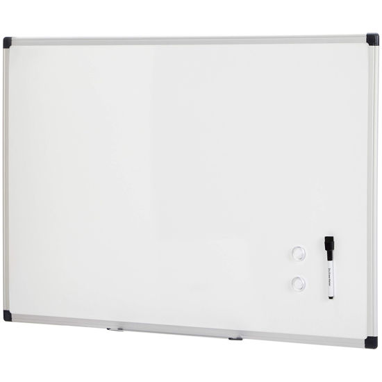 Picture of Amazon Basics Magnetic Dry Erase Whiteboard, 36 x 24-Inch, Aluminum Frame, Silver/White