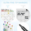 Picture of Hivillexun Magnetic Dry Erase Calendar Whiteboard Set (3-Pack) for Fridge, Wall, and Refrigerator Organization - Monthly, Weekly, and Daily Planners with 8 Markers and Eraser