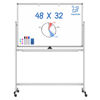 Picture of Large Rolling White Board, 48x32 in White Board on Wheels, maxtek Double-Sided Magnetic Mobile Whiteboard with Stand School Supplies for Classroom Office and Home, Sliver