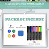 Picture of GMAOPHY Dry Erase White Board, 16inX12in Large Magnetic Desktop Whiteboard with Stand, 10 Markers, 4 Magnets, 1 Eraser, Portable Double-Sided White Board Easel for Kids Memo to Do List Desk School