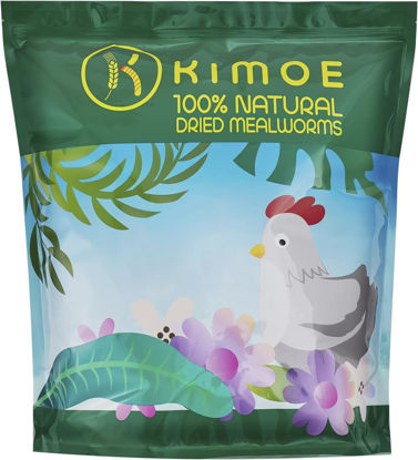 Picture of kimoe 5LB 100% Natural Non-GMO Dried mealworms-High-Protein for Birds, Chicken，Ducks