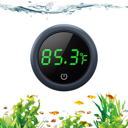 Picture of PAIZOO Fish Tank Digital Thermometer Accurate LED Display to ±0.9°F Tank Thermometer Aquarium Temperature Measurement Suitable for Fish, Axolotl, Turtle or Aquatic