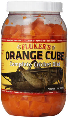 Picture of Fluker's Orange Cube Complete Cricket Diet, Gut Load Food for Feeder Insects and Live Crickets, Provides Vitamins, Minerals, and Hydration, 12 oz