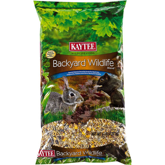 Picture of Kaytee Backyard Wildlife Food Blend For Wild Squirrels, Chipmunks, Rabbits and Other Backyard Wildlife, 5 Pound