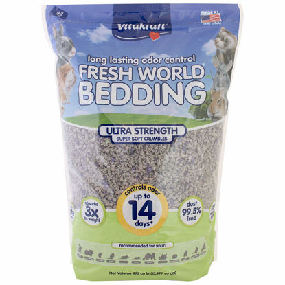 Picture of Vitakraft Fresh World Small Animal Bedding - Ultra Strength - Pet Bedding for Litter Boxes and Cages (16 L),Gray, 975 cu in