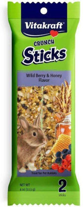 Picture of Vitakraft Crunch Sticks Rabbit Treat - Carrot and Honey - Rabbit Chew Sticks (Wild Berry & Honey)