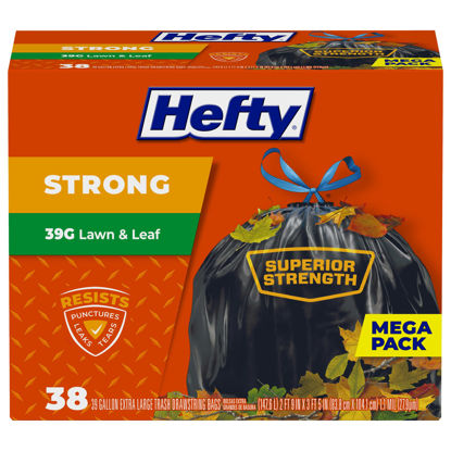 Picture of Hefty Strong Lawn & Leaf Trash Bags, 39 Gallon, 38 Count