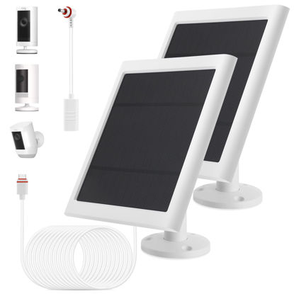 Picture of 2 Pack - Solar Panel for Ring Camera, Compatible with Ring Spotlight Cam Plus/Pro(Battery) & Ring Stick Up Cam/Pro Battery & Ring Spotlight Cam Battery with 10FT/3M Long Cable