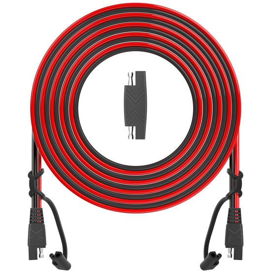 Picture of OYMSAE 25Feet SAE to SAE Extension Cable Quick Disconnect Connector 16AWG,for Automotive,Solar Panel Panel SAE Plug(25FT(16AWG)), Charging Adapter
