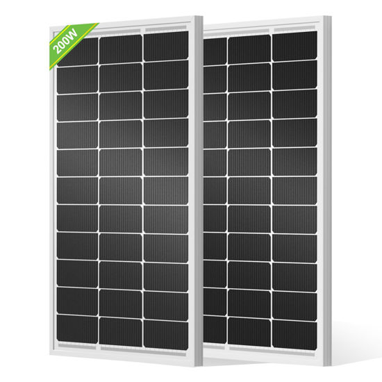 Picture of ECO-WORTHY 2pcs 100 Watt Solar Panels 12 Volt Monocrystalline Solar Panel for RV Marine Boat and Other Off-Grid Applications, 2-Pack 100W