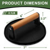 Picture of EWFEN Burger Press, 7" Round Heavy-Duty Cast Iron Smash Bacon Press Meat Steak with Wood Handle for Griddle, Sandwich, Nonstick Pan