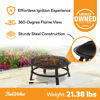 Picture of Mr. Bar-B-Q 29 Inch Wood Burning Steel Fire Pit Bowl Outdoor Bonfire Fireplace with Spark Screen and Poker for Deck, Patio, and Backyard Porch, Black