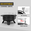 Picture of Hykolity 2 in 1 Fire Pit with Grill, Large 31" Wood Burning Fire Pit with Swivel Cooking Grate Outdoor Firepit for Backyard Bonfire Patio Outside Picnic BBQ, with Spark Cover, Fire Poker