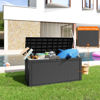 Picture of 100 Gallon Deck Box, Large Resin Outdoor Storage Box Waterproof, Outside Deck Box with Lockable Lid for Patio Furniture, Pool Tools, Outdoor Equipments and Garden Tools