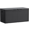 Picture of Devoko 100 Gallon Waterproof Large Resin Deck Box Indoor Outdoor Lockable Storage Container for Patio Furniture Cushions Garden Tools (100 Gallon, Black)