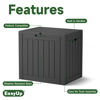 Picture of EasyUp 30 Gallon Resin Deck Box Waterproof, UV Resistant Outdoor Storage Box for Delivery, Patio, Garden,and Porch,Striped Black