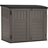 Picture of Suncast 34 Cu. Ft. Horizontal Shed for Outdoor Storage w/Locking System, Stoney/Black