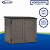 Picture of Suncast 34 Cu. Ft. Horizontal Shed for Outdoor Storage w/Locking System, Stoney/Black