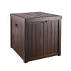Picture of EHHLY Deck Box, 51 Gallon Front Porch Package Bin Delivery Box for Outside, Small Patio Outdoor Storage Boxes Waterproof, UV Resistant Plastic Resin Pool Storage Bins with lids, Brown
