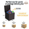 Picture of EHHLY Deck Box, 51 Gallon Front Porch Package Bin Delivery Box for Outside, Small Patio Outdoor Storage Boxes Waterproof, UV Resistant Plastic Resin Pool Storage Bins with lids, Brown