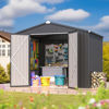 Picture of AECOJOY Shed 8' x 6' Metal Storage Shed for Ourdoor, Dark Grey Steel Yard Shed (53 Sq.Ft Land) with Design of Lockable Doors, Utility and Tool Storage for Garden, Backyard, Patio, Outside use