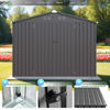Picture of AECOJOY Shed 8' x 6' Metal Storage Shed for Ourdoor, Dark Grey Steel Yard Shed (53 Sq.Ft Land) with Design of Lockable Doors, Utility and Tool Storage for Garden, Backyard, Patio, Outside use
