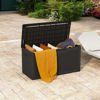 Picture of Patiowell 100 Gallon Resin Deck Box with cushion, Waterproof Large Outdoor Storage Box for Patio Furniture and Garden Tools, Black