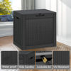 Picture of NBYSGO 31 Gallon Resin Deck Boxes Waterproof, UV Resistant Outdoor Storage Box Lockable Lid for Delivery Box, Indoor, Garden, Pool Supplies, Patio Cushions, Black