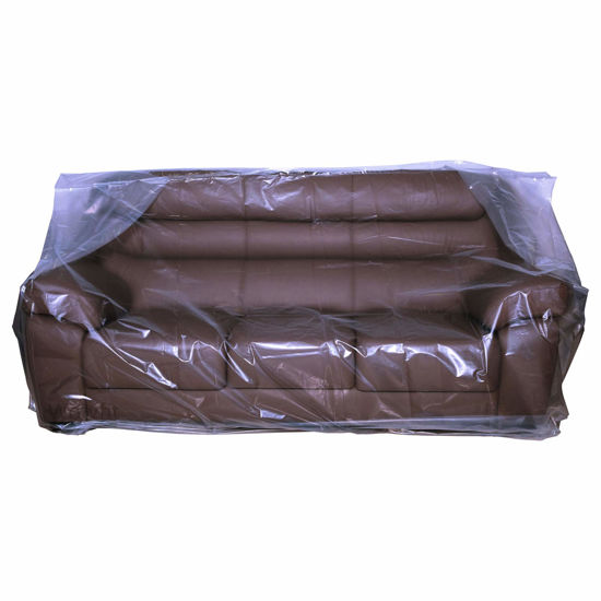Picture of Wowfit Furniture Cover - Dust-Proof Moving Bag for Sofa, Moving Boxes - Clear & Odorless Plastic Bag for Moving - 4mil Thick Sofa Cover(Not Include Tape) - 92W x 42D x 62/41H Inches
