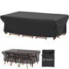 Picture of Velway Patio Table Cover Rectangle Waterproof Patio Furniture Cover for Outdoor Table and Chairs 84”Lx52”Wx29”H Oxford Dining Table Cover Tear-Resistant Wind Dust Proof Furniture Set Covers for Winter