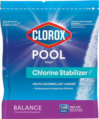 Picture of Clorox® Pool&Spa™ Swimming Pool Chlorine Stabilizer, Helps Chlorine Last Longer, Saltwater Pool Compatible, 4LB (Pack of 1)