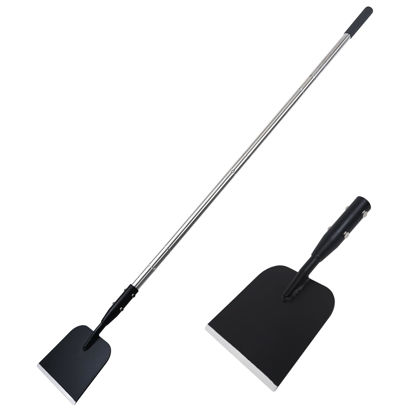 Picture of BARAYSTUS Flat Shovel with Adjustable Handle, 59 in Floor Scraper, Ice Scraper, Garden Cleaning Scraper, Ice Chopper, Snow Shovel, Multifunctional Weed Remover Tool for Walkway Driveway
