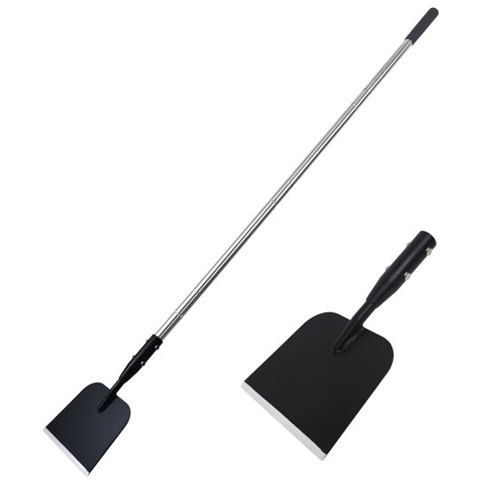 Picture of BARAYSTUS Flat Shovel with Adjustable Handle, 59 in Floor Scraper, Ice Scraper, Garden Cleaning Scraper, Ice Chopper, Snow Shovel, Multifunctional Weed Remover Tool for Walkway Driveway