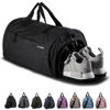 Picture of Fitgriff® Gym Bag for Men & Women with Shoe & Wet Compartment - Duffle Bag for Travel, Sports, Fitness & Workout (Full Black, 23 x 12 x 12″ (Medium))