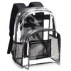 Picture of Vorspack Clear Backpack Heavy Duty PVC Transparent Backpack with Reinforced Strap Stitches & Large Capacity for College Workplace Security - Black