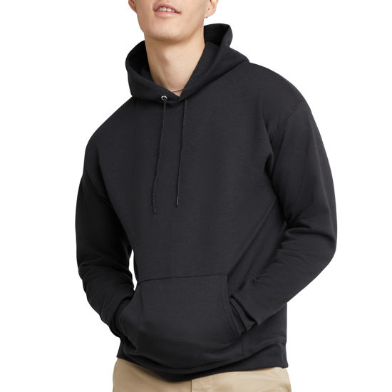 Picture of Hanes Men's Pullover EcoSmart Hooded Sweatshirt, Black, Large
