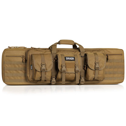 Picture of Savior Equipment American Classic Tactical Double Long Gun Bag Pistol Transportation Case w/Backpack Strap, 42 Inch Flat Dark Earth Tan