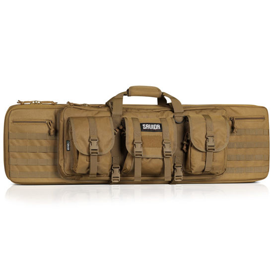 Picture of Savior Equipment American Classic Tactical Double Long Gun Bag Pistol Transportation Case w/Backpack Strap, 42 Inch Flat Dark Earth Tan