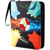 Picture of Jravkfi Card Binder 4 Pocket with 50 Removable Sleeves-Can Hold 400 Cards,3-Ring Zipper Sports Book is Gifts for Boys and Girls