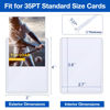Picture of 32 Count Topload Card Holder, Sooez 35PT Topload Card Protector, 3" x 4" Hard Plastic Card Sleeves, Baseball Card Protector, Rigid Toploading Card Case for Collectible Trading Sports Cards