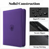 Picture of Premium Zip Card Binder, Fabmaker 9 Pocket Trading Card Binder, PU Cover Zipper Card Collection Album, Sturdy 360 Side-Loading Card Folder Holder for MTG, TCG, Game Cards, Sports Cards, Purple
