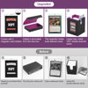Picture of Card Deck Box for MTG with Commander Display, 5 in 1 Trading Card Storage Box Fit 400 Double-sleeved Cards, Removable Deck Case for TCG/Sports Cards with 4 Magnetic Card Holders (Black Purple)