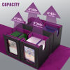 Picture of Card Deck Box for MTG with Commander Display, 5 in 1 Trading Card Storage Box Fit 400 Double-sleeved Cards, Removable Deck Case for TCG/Sports Cards with 4 Magnetic Card Holders (Black Purple)