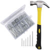 Picture of 376pcs Hardware Nails Assortment kit with 2" Nails & 8oz Claw Hammer, Nails for Hanging Pictures, Picture Hanging Nails, Finishing nails, Wall nails, Small nails, Wood nails and Hammer