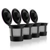 Picture of 4 Black Reusable K Cups for Keurig Coffee Makers - BPA Free Universal Fit Refillable Kcups Coffee Filters for 1.0 and 2.0 Keurig Brewers