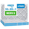 Picture of Aerostar 16x25x1 MERV 8 Pleated Air Filter, AC Furnace Air Filter, 4-Pack (Actual Size: 15 3/4"x24 3/4"x3/4")