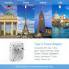 Picture of 2 Pack European Travel Plug Adapter USB C, TESSAN US to Europe Plug Adapter with 4 Outlets 3 USB Charger, Type C Power Adaptor to Italy Spain France Portugal Iceland Germany, White Gray