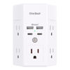 Picture of Multi Plug Outlet, Surge Protector, 5 Outlet Extender with 4 USB Charging Ports (2 USB C), USB C Wall Charger, 3-Sided 1800J Power Strip Outlets Splitter Wall Plug Adapter Spaced for Dorm Home Office